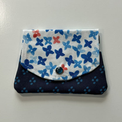 Blue and White Fabric Wallet