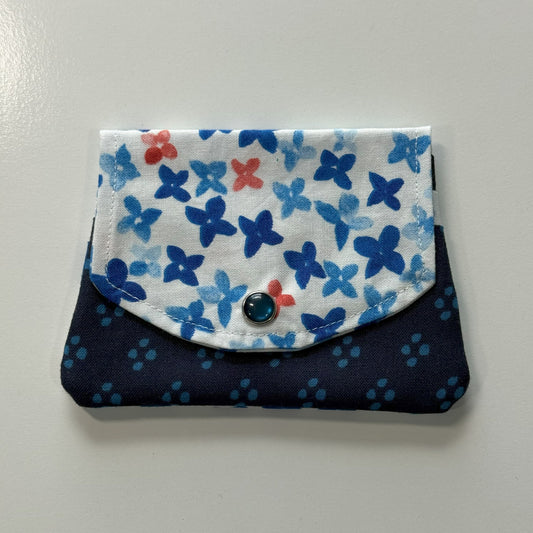 Blue and White Fabric Wallet