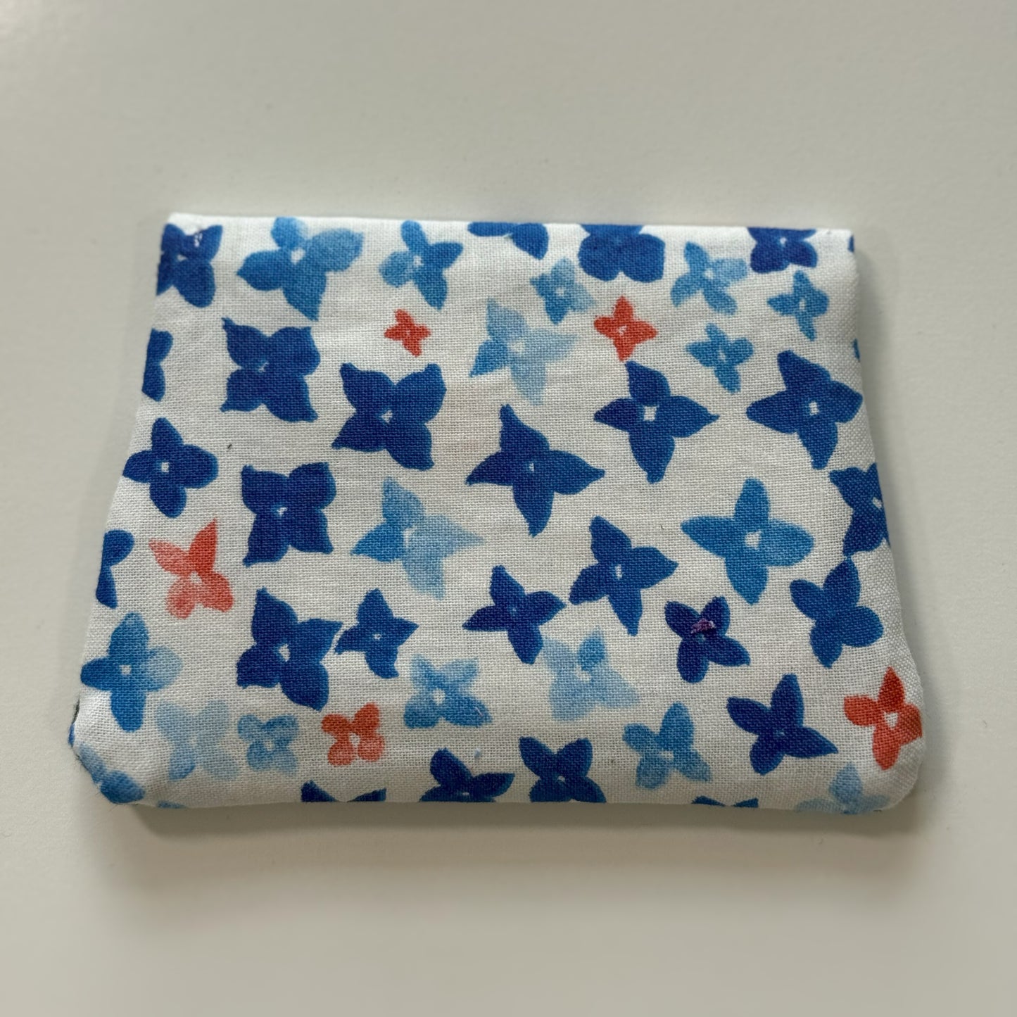 Blue and White Fabric Wallet