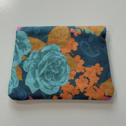 Navy Blue Roses Fabric Wallet