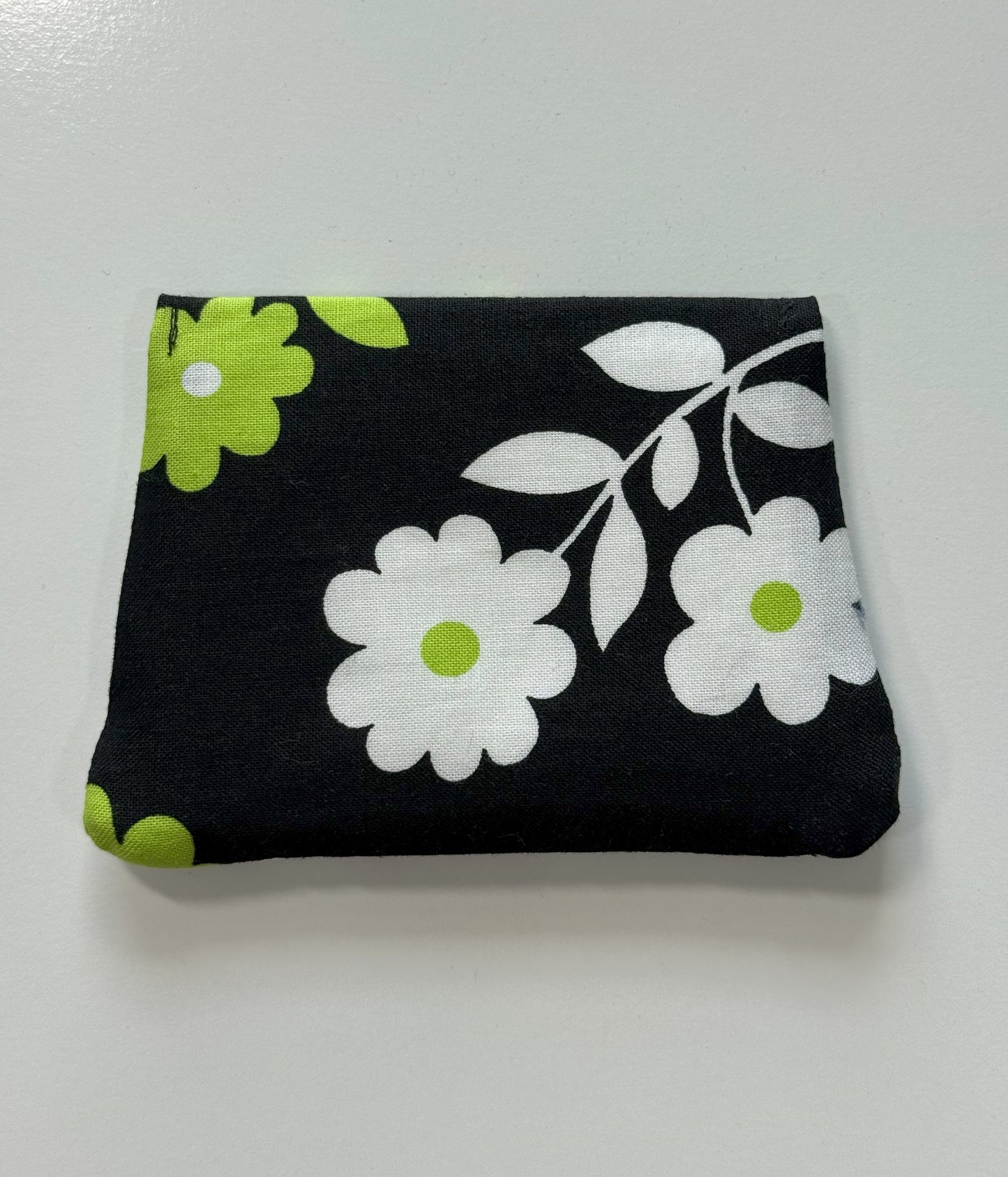 Lime Green & White Floral Fabric Wallet
