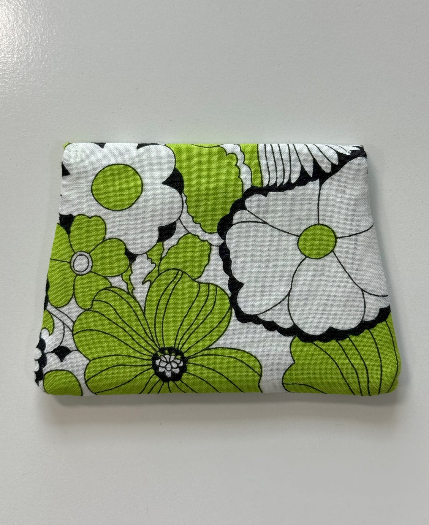 Lime Green Floral and Butterfly Fabric Wallet
