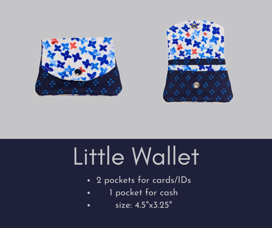 Blue and White Fabric Wallet