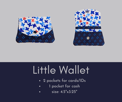 Blue and White Fabric Wallet