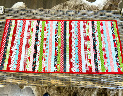 Quilted Table Runner – Summer Picnic Floral Patchwork | Handmade Cotton Table Décor