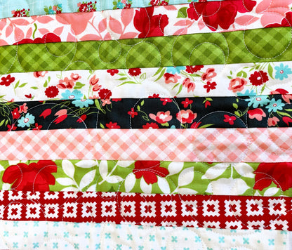 Quilted Table Runner – Summer Picnic Floral Patchwork | Handmade Cotton Table Décor